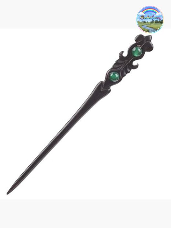 Handmade Ebony Double-faced Sword Hairpins Wooden Hair Sticks 7.08 in main image 7